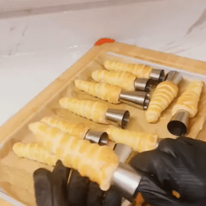 CornetMagic🧁Set 10 Forme din Inox pentru Cornete și Rulouri