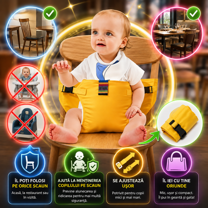 🪑 BabySafe™ – Curea de siguranță universală portabilă pentru scaun