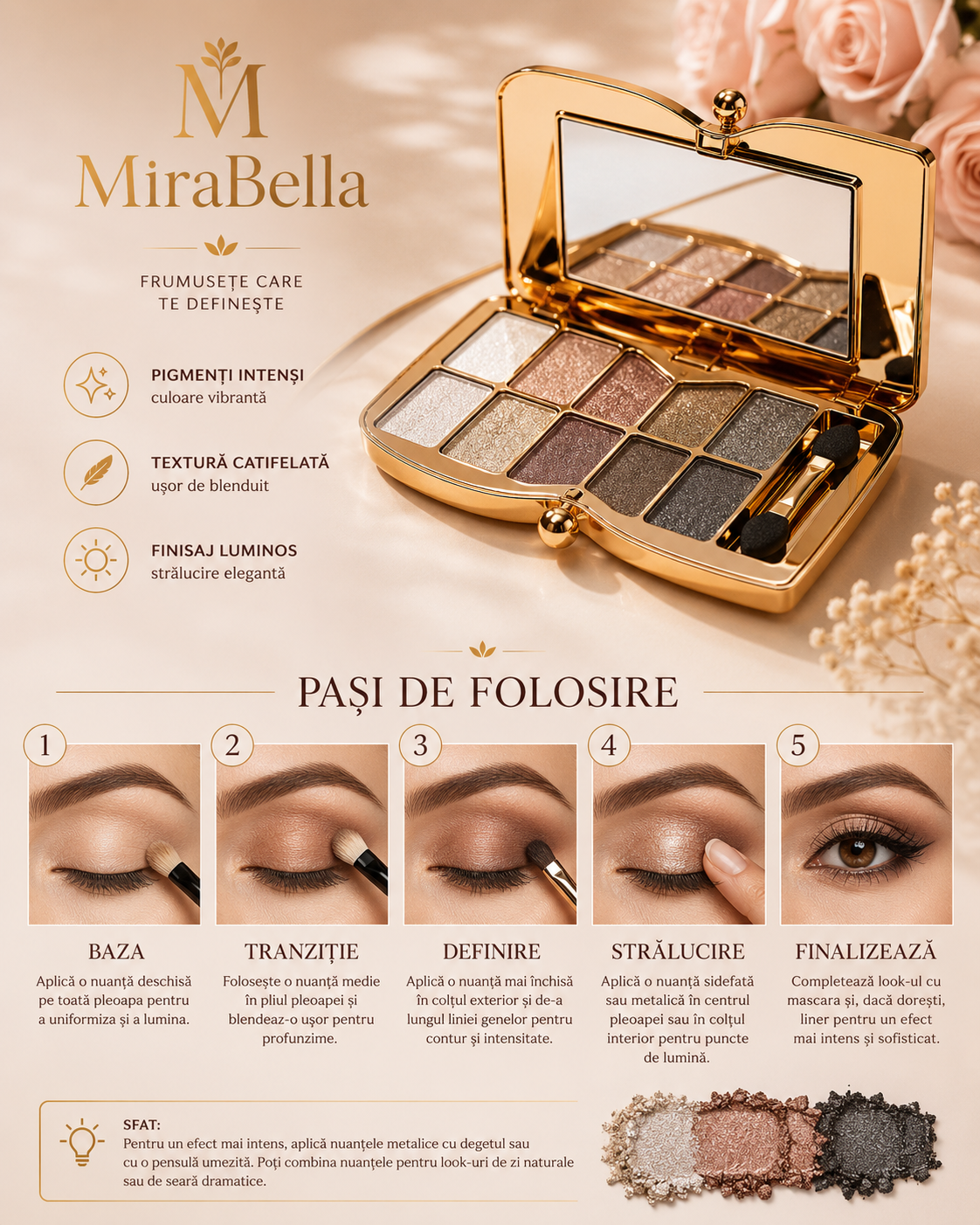 Paleta de Machiaj MiraBella✨10 Culori